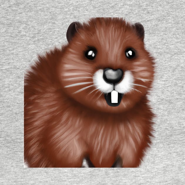 Cute Beaver Drawing by Play Zoo